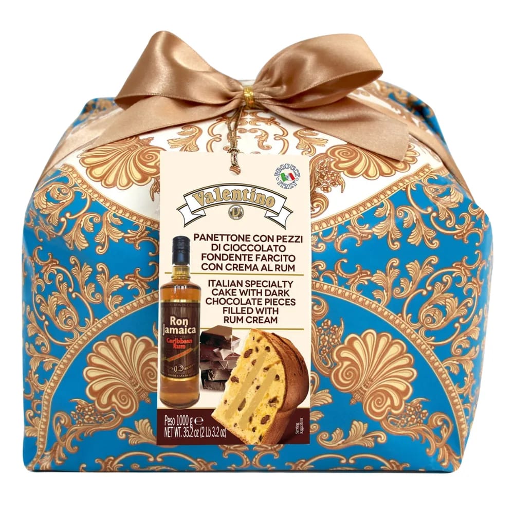 Panettone Premium con Chips de Chocolate y Crema de Ron